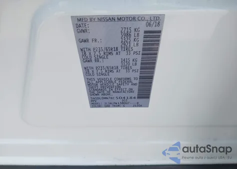 2019 Infiniti Qx60 Pure z USA, uszkodzony, nr VIN 5N1DL0MN7KC504184